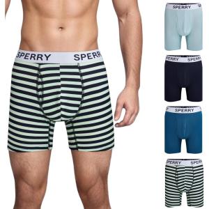 Sperry 4-Pack Everyday Men’s Performance Boxer Briefs – Quick-Dry, Breathable, Comfortable Polyester Boxer Briefs for Men(Dark Green Multi)