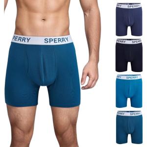 Sperry 4-Pack Everyday Men’s Performance Boxer Briefs – Quick-Dry, Breathable, Comfortable Polyester Boxer Briefs for Men(Green Multi)