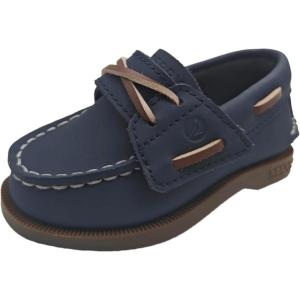 Sperry Unisex-Child Authentic OriginalBoat Shoe(Navy With Hook & Loop Closure)