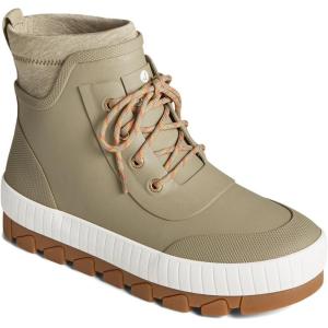 Sperry Men’s Torrent Lace Up Rain Boots(Green Rubber)