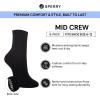 Sperry Men’s Cushioned Mid Crew Socks 8-Pack – Moisture Wicking Half Crew Fit, Reinforced Footbed, All-Day Comfort(Black)