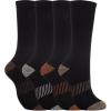 Sperry Mens Work Socks, 4-Pack Half Cushioned Crew – Soft Cotton Moisture-Wicking Boot Socks with Reinforced Heel and Toe(Black Multi)
