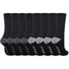Sperry Men’s 8-Pack Cushion Comfort Crew Socks – Moisture-Wicking Athletic Socks –White Crew Socks for Everyday or Sports Use(Black Heather)