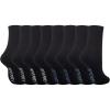Sperry Men’s Cushioned Mid Crew Socks 8-Pack – Moisture Wicking Half Crew Fit, Reinforced Footbed, All-Day Comfort(Black)