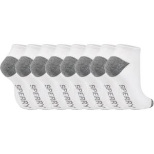 Sperry Men’s 8-Pack Cushion Comfort Low Cut Ankle Socks – Breathable Moisture-Wicking Athletic Low Cut Socks for Everyday Use(White Heather)