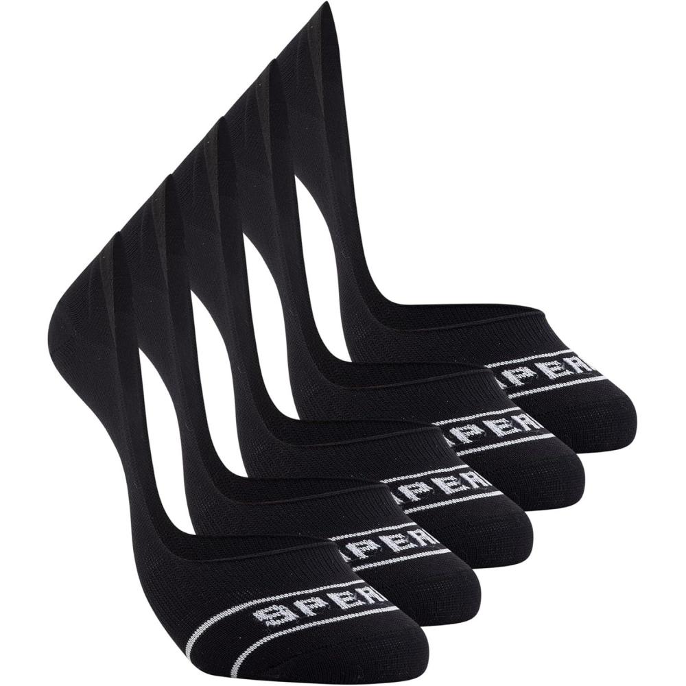 imageSperry Womens 5Pack No Show Sock Liners  Ultra Low Cut NonSlip Heel Grip Soft Nylon Invisible Socks for SneakersBlack