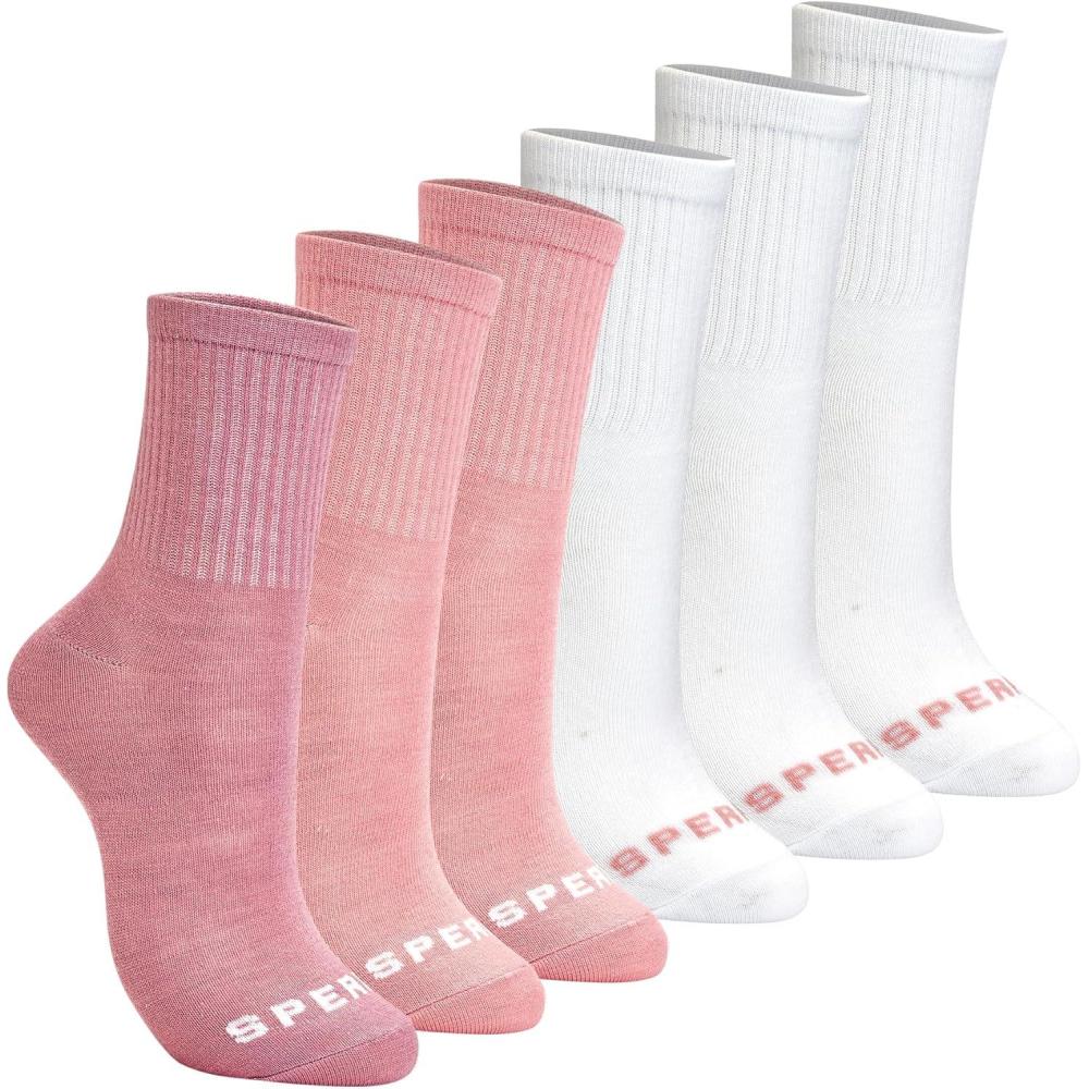 imageSperry Womens 6Pack Mini Crew Socks  Soft amp Breathable Short Crew Socks High Quarter Socks for AllDay ComfortPink Multi