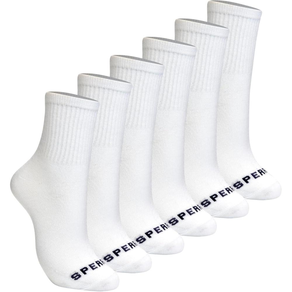 imageSperry Womens 6Pack Mini Crew Socks  Soft amp Breathable Short Crew Socks High Quarter Socks for AllDay ComfortWhite