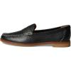Sperry Women’s Seaport Penny PlushWave Saffiano / Metallic Leather Penny Loafer(Black)