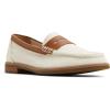 Sperry Women’s Seaport Penny PlushWave Saffiano / Metallic Leather Penny Loafer(Ecru)