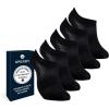 Sperry Women’s 5-Pack Super No Show Socks – Breathable Mesh, Lightweight, Non-Slip Invisible Low Cut Liner Socks for Sneakers(Black)