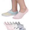 Sperry Women’s 6-Pack Arch Hugger Liner Socks – No Show, Non-Slip, Cushioned, Invisible Socks for Women Sneaker, Low Cut(Pink Multi)