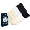 Sperry Women’s 6-Pack No Show Socks – Low Cut Cushioned Invisible Liner Socks for Flats, Loafers, Sneakers(Black Multi)