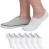 Sperry Women’s 6-Pack Super No Show Socks – Moisture-Wicking, Lightweight, No Slip Invisible Low Cut Liner Socks for Sneakers(White)