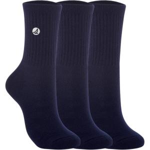 Sperry Unisex Super Soft Cushioned Mid Crew Socks, 3-Pack – Plush Comfort, Warm Winter Half Crew Fit(Navy)