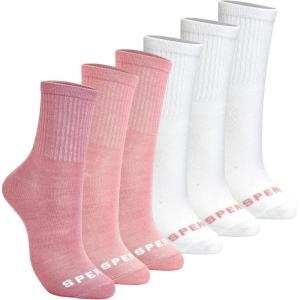 Sperry Women’s 6-Pack Mini Crew Socks – Soft & Breathable Short Crew Socks, High Quarter Socks for All-Day Comfort(Pink Multi)