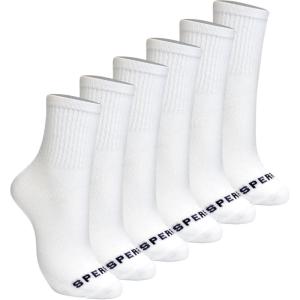 Sperry Women’s 6-Pack Mini Crew Socks – Soft & Breathable Short Crew Socks, High Quarter Socks for All-Day Comfort(White)
