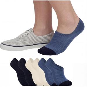 Sperry Women’s 6-Pack Super No Show Socks – Moisture-Wicking, Lightweight, No Slip Invisible Low Cut Liner Socks for Sneakers(Blue Multi)