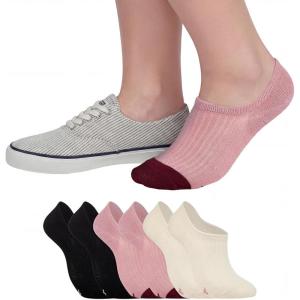 Sperry Women’s 6-Pack Super No Show Socks – Moisture-Wicking, Lightweight, No Slip Invisible Low Cut Liner Socks for Sneakers(Rose Pink Multi)