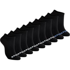 Sperry Women’s 9-Pack Low Cut Ankle Socks – Breathable, Moisture-Wicking, Cushioned, No-Show Fit for Everyday & Athletic Wear(Black)