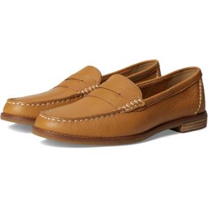 Sperry Women’s Seaport Penny PlushWave Saffiano / Metallic Leather Penny Loafer(Tan)
