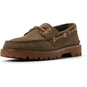 Sperry Men’s Authentic Original™ Lug Boat Shoe, Nubuck Olive, 7
