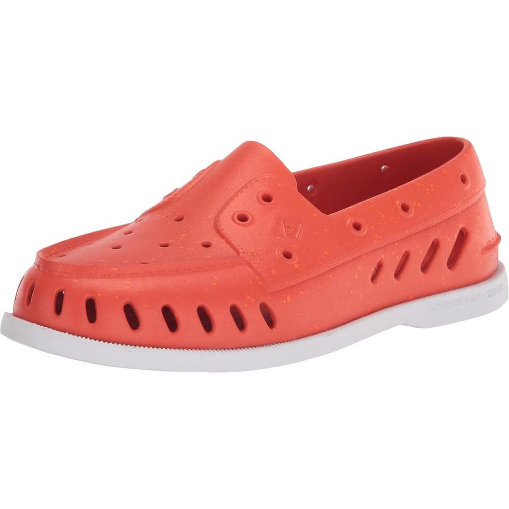 imageSperry Authentic Original Float Cozy for Women  AntiSlip Breathable Water Shoes made from Fully EVA Materials Rubber Outsoles and Textured Footbeds and Faux Fur LiningRed Speckle