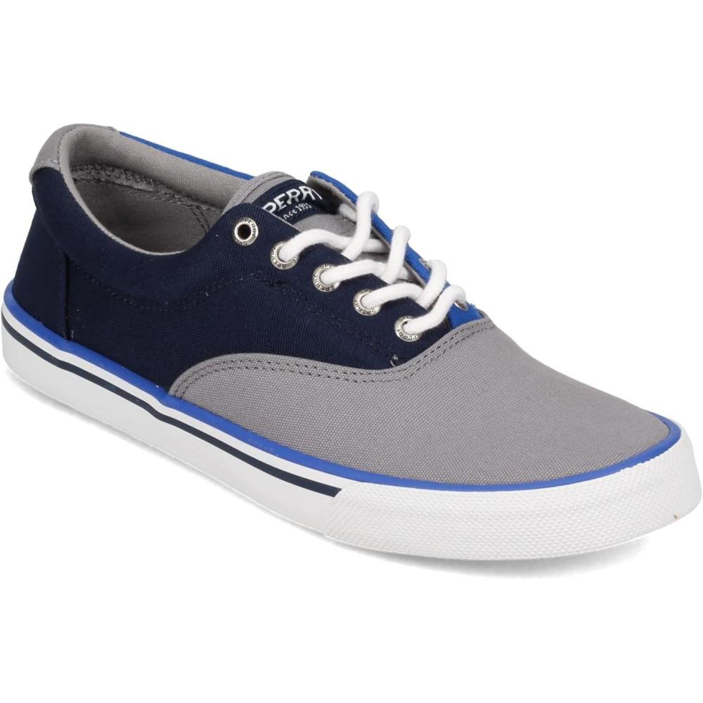 imageSperry Authentic Original Float Cozy for Women  AntiSlip Breathable Water Shoes made from Fully EVA Materials Rubber Outsoles and Textured Footbeds and Faux Fur LiningGrey Navy