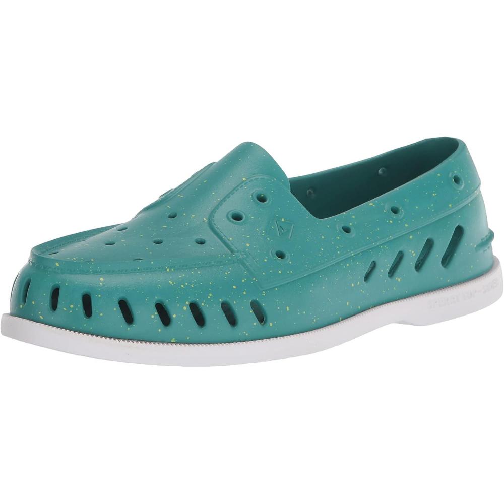 imageSperry Authentic Original Float Cozy for Women  AntiSlip Breathable Water Shoes made from Fully EVA Materials Rubber Outsoles and Textured Footbeds and Faux Fur LiningTeal Speckle