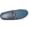 Sperry Authentic Original Float Cozy for Women – Anti-Slip Breathable Water Shoes made from Fully EVA Materials, Rubber Outsoles, and Textured Footbeds and Faux Fur Lining(Dk Blue Linen)