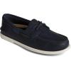 Sperry Authentic Original Float Cozy for Women – Anti-Slip Breathable Water Shoes made from Fully EVA Materials, Rubber Outsoles, and Textured Footbeds and Faux Fur Lining(Navy Pre-worn)