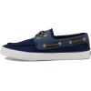 Sperry Authentic Original Float Cozy for Women – Anti-Slip Breathable Water Shoes made from Fully EVA Materials, Rubber Outsoles, and Textured Footbeds and Faux Fur Lining(Navy Linen)