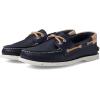 Sperry Authentic Original Float Cozy for Women – Anti-Slip Breathable Water Shoes made from Fully EVA Materials, Rubber Outsoles, and Textured Footbeds and Faux Fur Lining(Re-Tan Navy)