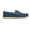 Sperry Authentic Original Float Cozy for Women – Anti-Slip Breathable Water Shoes made from Fully EVA Materials, Rubber Outsoles, and Textured Footbeds and Faux Fur Lining(Washed Navy)
