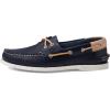 Sperry Authentic Original Float Cozy for Women – Anti-Slip Breathable Water Shoes made from Fully EVA Materials, Rubber Outsoles, and Textured Footbeds and Faux Fur Lining(Re-Tan Navy)