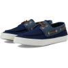 Sperry Authentic Original Float Cozy for Women – Anti-Slip Breathable Water Shoes made from Fully EVA Materials, Rubber Outsoles, and Textured Footbeds and Faux Fur Lining(Navy Linen)