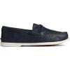 Sperry Authentic Original Float Cozy for Women – Anti-Slip Breathable Water Shoes made from Fully EVA Materials, Rubber Outsoles, and Textured Footbeds and Faux Fur Lining(Navy Pre-worn)