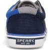 Sperry Authentic Original Float Cozy for Women – Anti-Slip Breathable Water Shoes made from Fully EVA Materials, Rubber Outsoles, and Textured Footbeds and Faux Fur Lining(Grey Navy)