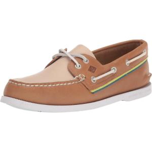 Sperry Authentic Original Float Cozy for Women – Anti-Slip Breathable Water Shoes made from Fully EVA Materials, Rubber Outsoles, and Textured Footbeds and Faux Fur Lining(Tan Multi)