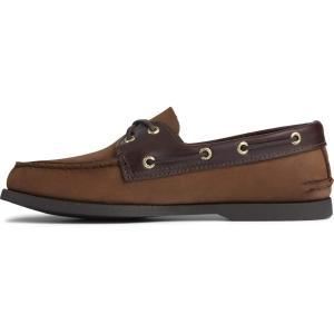 Sperry Authentic Original Float Cozy for Women – Anti-Slip Breathable Water Shoes made from Fully EVA Materials, Rubber Outsoles, and Textured Footbeds and Faux Fur Lining(Brown Buck)