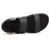 Sperry womens Capri Leather Two Strap Slingback Sandal(Black)