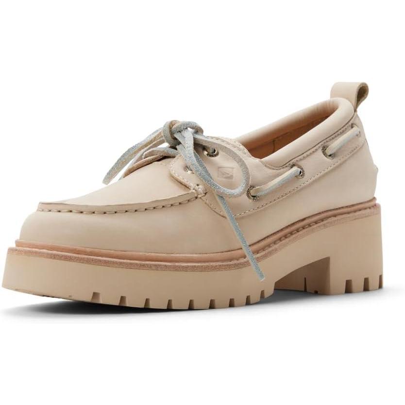 imageSperry Womens Authentic Original 2 Eye Leather Lug Boat ShoeCream Nubuck