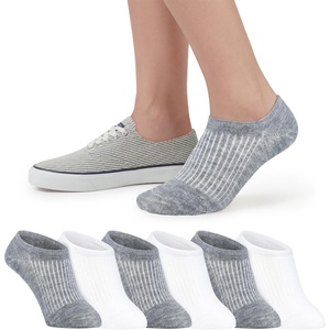 Sperry Women’s 6-Pack No Show Socks | Invisible Low Cut Liner, Moisture-Wicking, Non-Slip, Lightweight, Ideal for Sneakers(Grey/White)