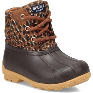 Sperry unisex-child Port Boot(Leopard)