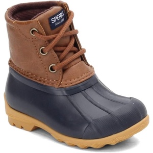 Sperry unisex-child Port Boot(Tan/Navy)