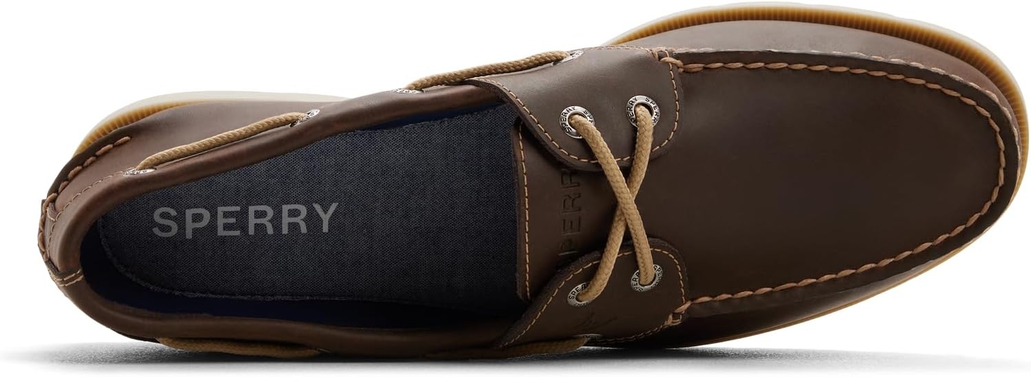 image:imageSperry Mens Leeward 2Eye Leather Boat ShoeDark Brown