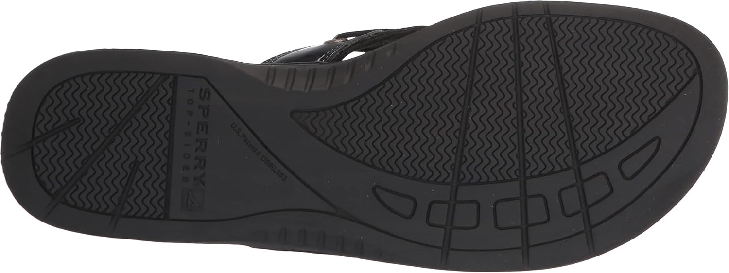 image:imageSperry Womens Seafish Leather Flip Flop SandalBlack Patent