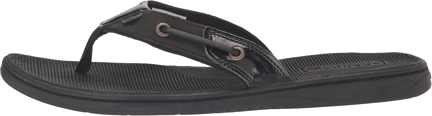 image:imageSperry Womens Seafish Leather Flip Flop SandalBlack Patent