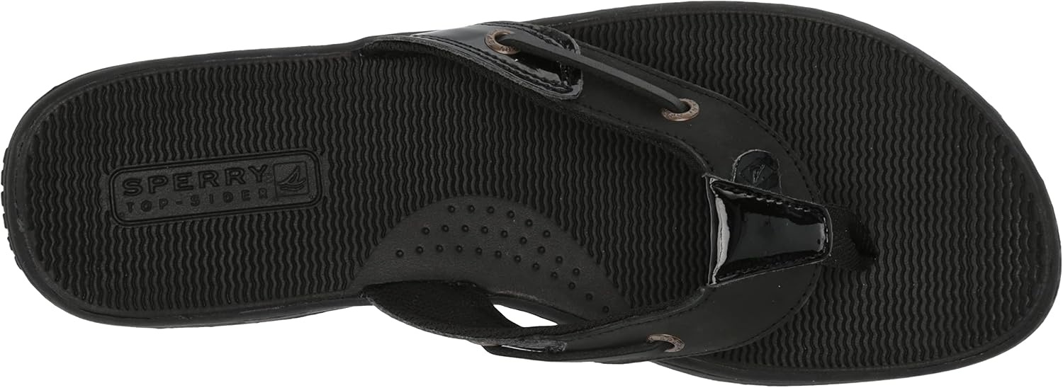 image:imageSperry Womens Seafish Leather Flip Flop SandalBlack Patent