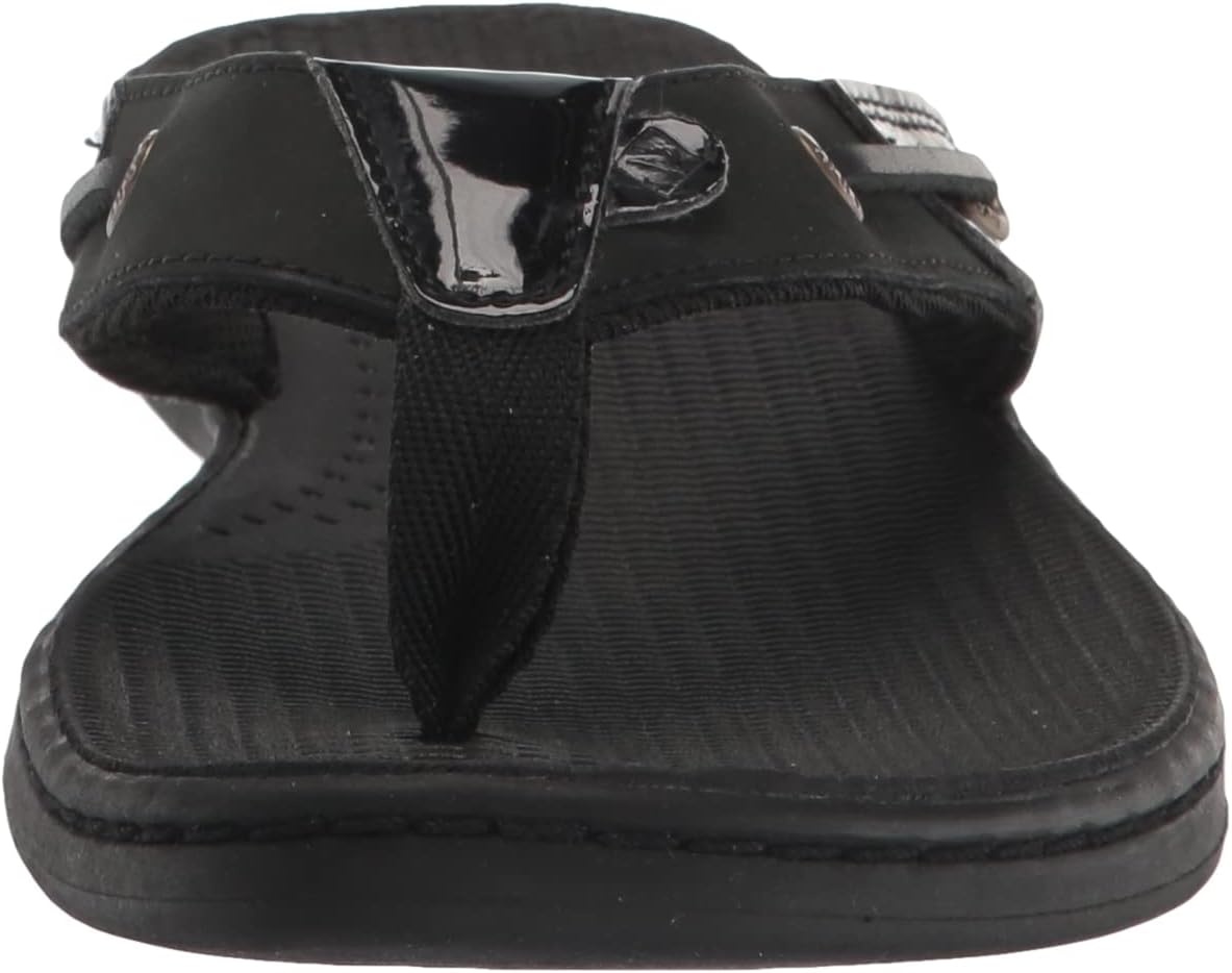 image:imageSperry Womens Seafish Leather Flip Flop SandalBlack Patent